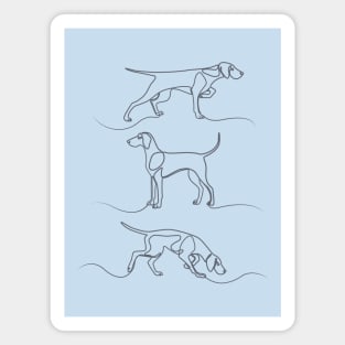 Continuous Line Weimaraners (Blue-Grey Background) Magnet